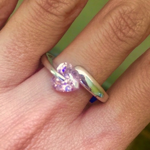 Pink Sapphire heart Ring Size 10 - Picture 2 of 6
